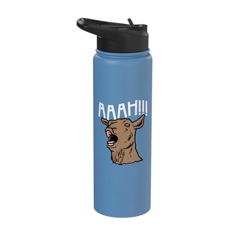 Goat Aaah Bleating Scream Animal Lover Farmer Men Women Kids Stainless Steel Insulated Water Bottle - color: Light Blue