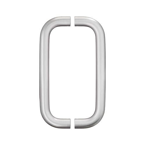 BRIXWELL Straight Back-to-Back Pull Handle Aluminum Material, Brushed Stainless Steel Finish, 9" Total Length, 8" Center-to-Center, 1" Diameter, 3-1/4" Projection - color: Brushed Stainless Steel, size: 9 Inch