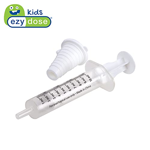 EZY DOSE Kids Baby Oral Syringe & Dispenser Calibrated for Liquid Medicine, Reduce Mess and Spills, Easy Way to Orally Administer Medication, 10 mL/2 TSP, Includes Bottle Adapter, Clear, BPA Free - size: 10 mL + Bottle Adapter