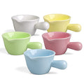 Small Sauce Bowls 2 OZ Cute Dip Bowls Set of 5 with Handle Colorful Ceramic Creamer Cup Mini - Mixed 5 Color - color: mixed 5 colors