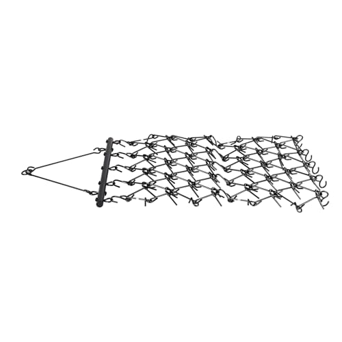 VEVOR Drag Harrow 4 ft x 4 ft Durable Chain Harrow with 69 Sharp Teeth | Suitable for ATV UTV Tractor, Ideal for Soil Preparation, Seeding, Smoothing Landscapes, and Yard Gravel Driveway Maintenance - size: 4 x 4 ft
