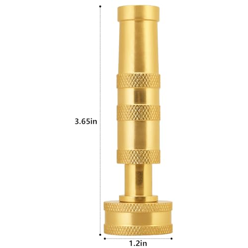 Brass Garden Hose Nozzle - 3/4 GHT Thread High Pressure Adjustable (Jet/Mist) for Watering Plants, Washing Cars - color: Sprinkler_2PK