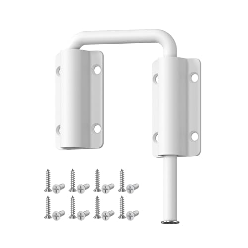 Upgraded Sliding Door Loop Lock, Gate Latches, White | 90/180 Degree Patio-Security U-Bolt Latch Lock for Barn Door, Closet, Fence, Window, Multi-Angle, Aluminum Alloy - color: White-1PC