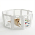 10Pcs Free Angle Plastic Dog Playpen, All-in-One Assemble Playpen Divider, Durable Safety Play Pen Indoors, Puppy, Cat, Small Animal (White, 59.06" × 39.37" × 23.6")