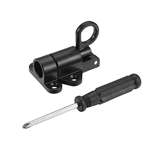 4 Packs Self-Closing Spring Latch Door Spring Bolt Locks Black | Small Spring Loaded Gate Latch Barrel Slide Bolt for Animal Coop Cage Pool Fence Window Attic Hatch Cupboard
