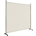 Giantex 73" x 73" Single Panel Room Divider with Wheels, Beige | Mobile Privacy Screen with Lockable Casters, Rolling Fabric Partition Wall for Home, Office, Studio - color: Beige, size: 73''W x 73''H (1 Panel)