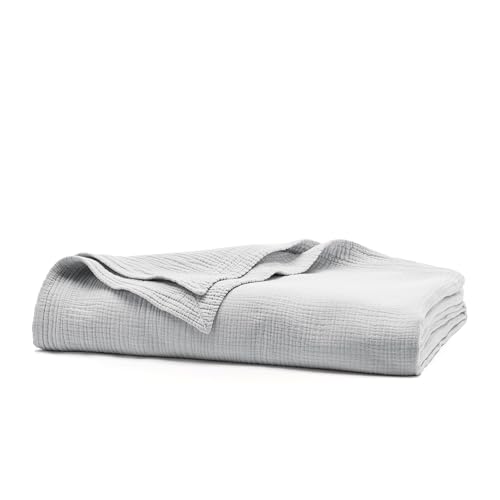 BOLL & BRANCH Dream Bed Blanket, Twin/Twin XL, Sky | Luxury 100% Organic Cotton - Soft, Lightweight and Breathable - Cloud-Like Touch - color: Sky, size: Twin/Twin XL