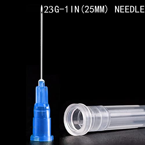 25 Pack 3ml/cc Plastic Luer Lock Syringa with 23Ga and Cap, Individually Sealed Wrapped, for Scientific Labs, Measuring Liquid, Refilling Cartridges or Glue Applicator - style: 25 Pack-3ml 23gauge