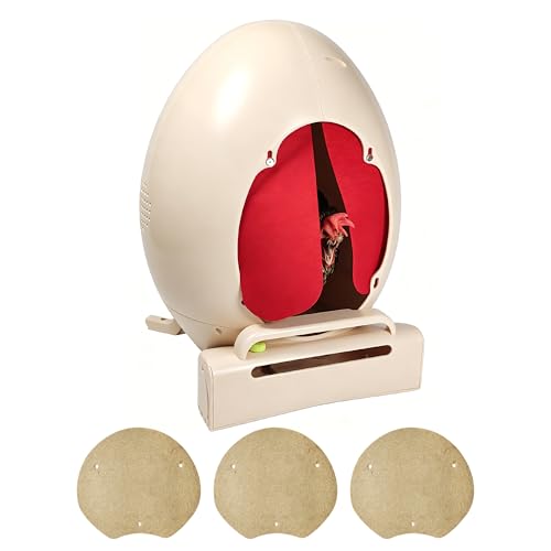 Roll Away Chicken Nesting Box, Egg-Shaped Hen Laying Box with Automatic Egg Collection, Wall Mount or Floor Stand, Rust-Free ABS (Standard (1 Box, 3 Pads))