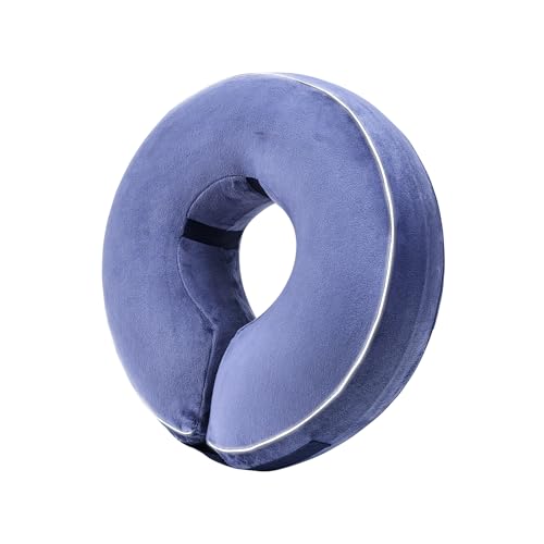 Inflatable Reflective Dog Cone Collar Alternative After Surgery,Doggie Recovery Dount Neck Ecollar,Adjustable Soft Dog Cone Collar for Small Medium Large Dogs (Blue, M) - color: Blue, size: Medium（10.5"-13"）