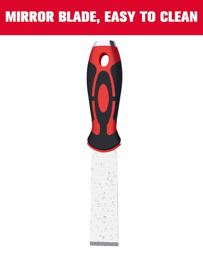 ROTATION 4pc Extra Thick Scraper Set, Putty Knife with Hammer End | Soft Grip, Heavy Duty, Scraper with Hammer End, Stainless Steel Putty Knife - style: 4pc