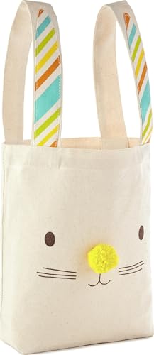 Hallmark 9" Canvas Tote Bag (Teddy Bear Face) Reusable Gift Bag for Baby Showers, Birthdays, Kids - style: Easter Bunny