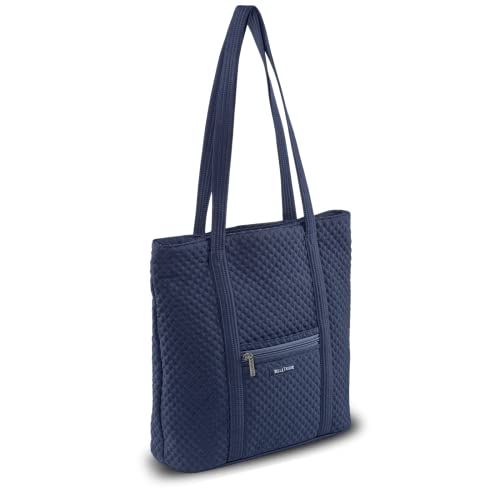 Bella Taylor Large Tote, Quilted Shoulder Bag for Women | Lightweight, 6-pocket large quilted purse, machine washable, zippered top, ultimate organization, durable construction - color: Vintage Navy
