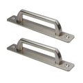 Sliding Barn Door Handle, 5"(127 mm) Hole Center, 2PCS(Silver) | Gate Handle Aluminium Alloy Closet Door Handles with Plate,Total length 6 inch Door Pull Handle - color: Silver