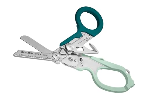 LEATHERMAN, Raptor Rescue, 6-in-1 Heavy-Duty Emergency/Trauma Shears with Carbide Glass Breaker & Strap Cutter, Made in the USA, Icy Mint - color: Icy Mint