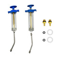 2 Sets Pet Drench Gun, Animal Drenching Syringe with Screw-in 2 Nozzles Metal Head, Adjustable Dosing Livestock Syringe for Cat Dog Pet Goat Horse Sheep Pig Cattle Small Animal Feeding Nursing (10ML) - size: 10ML