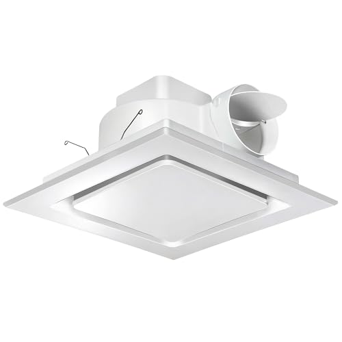 Orsong Bathroom Exhaust Fan 12" Panel | Ultra Quiet without Light(10x10 Mount), 130CFM, 4" Duct for Bathroom/Garage/Home - size: 10in(Hole Size)