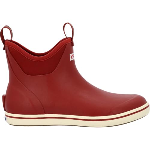 XTRATUF Men's Ankle Deck Boot - color: Rust Red, size: 8