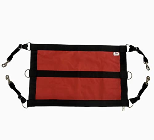Majestic Ally 1200D 29"x19" Horse Stall Guard with Replaceable and Adjustable Length Straps and Replaceable Hardware (Red Black) - color: Red Black