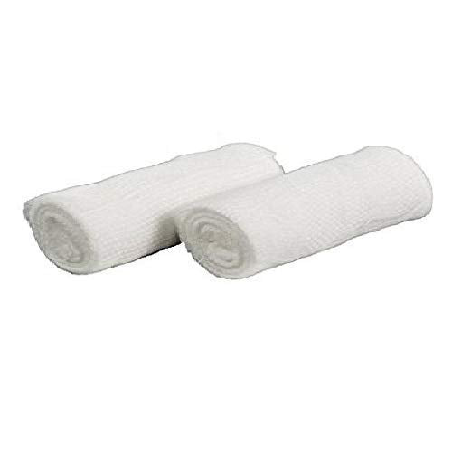Dealmed Stretch Gauze Bandages 4 in - Non-Sterile Latex Free - 96 Rolls | Polyester Fabric, Self-Adhering, Nonstick Mesh, 4.1 yd Length, Conforming Wrap, For Arms And Legs, White, Case Pack - size: 4 Inch (Case), style: Non-Sterile