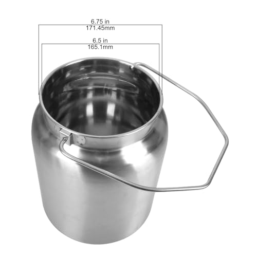 Lindy's Stainless Steel Seamless 2-Gallon Milk Jug, Milk Can, Milk Pail, Anti-Leak Liquid Storage Container with Tight Lid and Long Swivel Handle - size: 256 Ounces