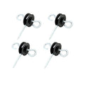 2 Rings Electric Fence Screw-in Gate Handle Anchor, Black, 4 | Wood Post Screw-in Insulator