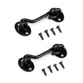 Privacy Hook and Eye Latch Easy Lock for Barn Door, Black (6 INCH-2PCS) - size: 6 INCH-2PCS