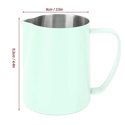 480ML Milk Frothing Pitcher,Steaming Pitcher,Milk Frother Cup,Coffee Frothing Cup 304 Stainless Steel Milk Frother Jug Point Mouth Latte Art Pitcher with Inner Scale(#2) - color: #2