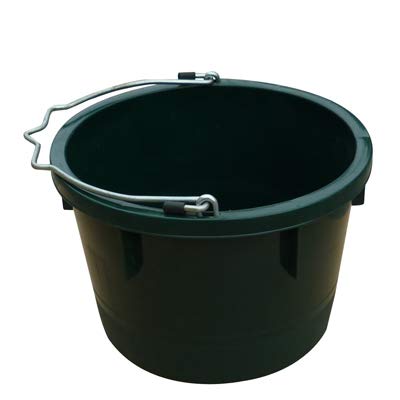8 Quart / 2 Gallon Dark Green Poly Resin Farm/Ranch/Home/Shop Utility Bucket Pail - Pack of (3)