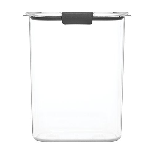 Rubbermaid Brilliance 16-Cup Airtight Food Storage Container with Lid Clear/Grey - optimal for pantry organization flour sugar and food storage - size: 16 Cup