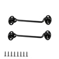 2 pcs Barn Door Lock Gate Latch,6 Inch Black Hook and Eye Latch Heavy Duty Screen Latches Hardware Stainless Steel Gate Lock Cabin Hooks for Sliding Door Bedroom Outdoor Window Cabinet Bathroom
