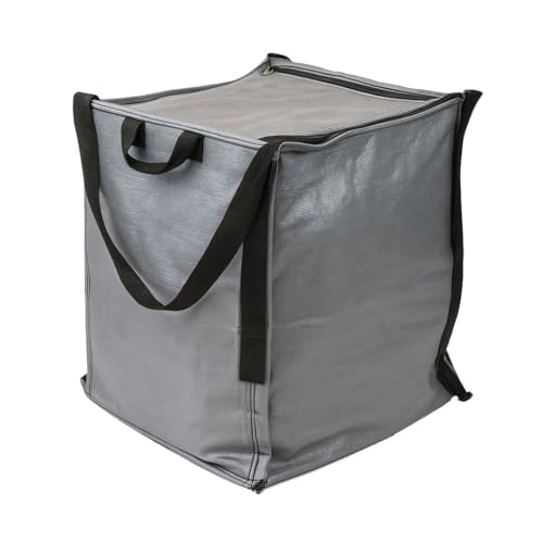 DURASACK 22-Gallon Zipper Top Heavy Duty Storage Tote Bags, Single, Gray | Rugged Woven Polypropylene Moving Bag, Reusable Self-Standing Design, Holds up to 500 Pounds - color: Gray, size: Medium