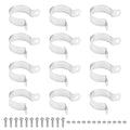M METERXITY 12-Pack 1-5/16" Brace Bands Chain Link Fence Parts | Galvanized Steel Chain Link Brace Band with Bolts and Nuts for Fence, Gate, Posts, Rust-Resistant [Silver] - size: 1-5/16"