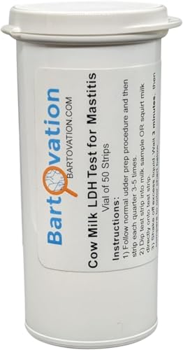 Bartovation Cow Milk LDH Test Strips for Mastitis Detection, 50-Pack | Made in USA, requires only milk to screen for subclinical mastitis in dairy cows