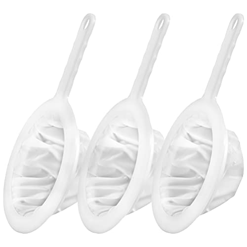3 Piece 100 Mesh 200 Mesh 400 Mesh Kitchen Ultra-Fine Nylon Mesh Strainer I Plastic Sieve Filter Spoon for Filtering Coffee Juice Milk Honey Wine - size: Plastic Sieve Fine Mesh