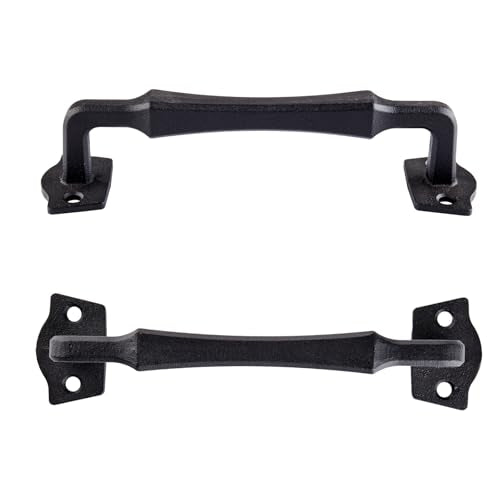 10 Inch Colonial Tapered Barn Door Handle - Black Cast Iron Pull for Sliding Doors, Gates, Sheds, Fences, Closets - Indoor Outdoor Farmhouse Hardware - size: 10 Inch, style: Colonial Tapered