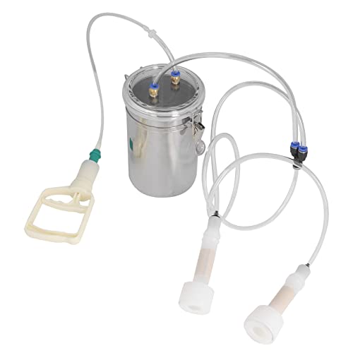 Goat Milking Machine Manual, 2L Cow Sheep Milking Pump Portable Stainless Steel Cattle Milking Machine Sheep Vacuum Goat Milker, for Home Small Farms