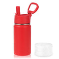 Volhoply 14oz KIds Stainless Steel Insulated Leakproof Water Bottle with Straw Lid and Silicone Boot,BPA-Free Easy Use for Boys&Girls,Double Wall Vacuum Bottles(Red,1) - color: Red