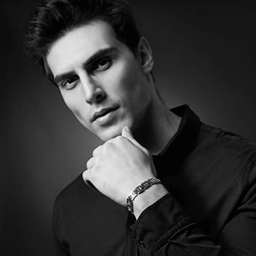 Urban Jewelry Mens Solid Tungsten Pyramid Finish Bracelet Bold Wrist Style | Pyramid Bracelet Solid Tungsten Chip Resistant Finish Everyday Wrist Piece Modern Bracelet Style Classic Chain Look - color: Awesome Link Pyramid Bracelet