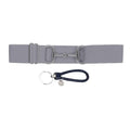 Dielianyi 1.5-inch Elastic Equestrian Belt Bit Buckle Leather Key Strap for Horseback Riding Equestrian Sports - color: Grey