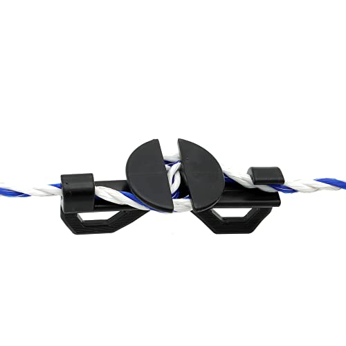 20 Pcs Electric Fence Tightener Wire Tensioner Insulator, Black | Plastic Cord Tensioners