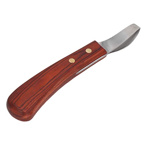 Hoof Knife for Horses on Both Sides, Loop Knife Horse, Farrier Knife, Horse Hoof Knife with Wooden Handle, Cattle Hoof Cutter, Stainless Steel Hoof Knife, Trimming Tool for