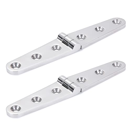 Atibin Heavy Polished Door Hinge Stainless Yacht Hardware Boat Hinge Steel Deck Mount Marine Hinges Cabinet SUS316 6 inch x 1.10 inch 2pcs - style: 2Pcs 6" x 1.10"