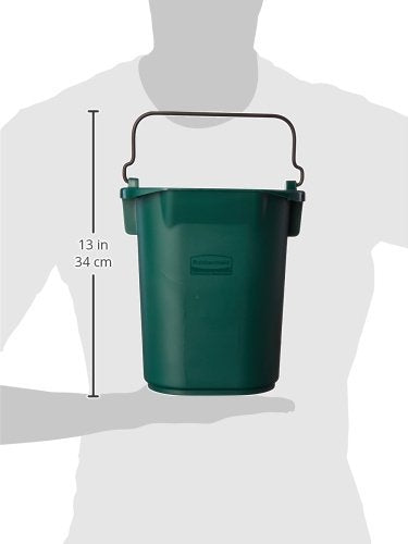 Rubbermaid Commercial Products Heavy-Duty Cleaning Pail, 5-Quart, Green, Utility Bucket with Built-In Spout and Handle for House Cleaning/Storage/Livestock Feeding/Car Washing