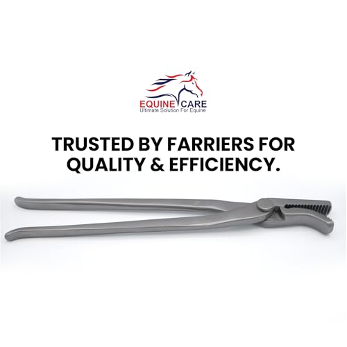 Hoof Clincher 12 Inch Alligator Jaw Horse Farrier Tools | Chrome vanadium steel horseshoe nail clincher for turning down nail ends; 12 inch farrier pliers for shoeing and hoof care - style: Alligator Jaw
