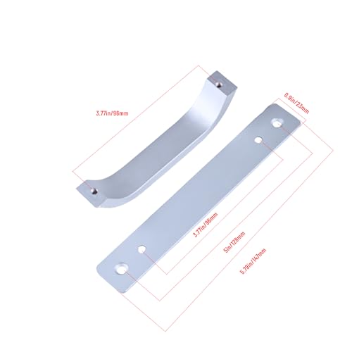 Dixiao 4Pcs 5 inch/128mm Silver Barn Door Pulls, Furniture Hardware Handles Set, Cupboard Drawer Handle - color: Silver
