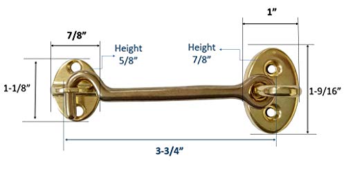 Heavier Duty Brass Door Hook Latch & Eye, 4", Vibrated Brass, 2 Pack - color: Vibrated Brass, size: 2 Pack (4")