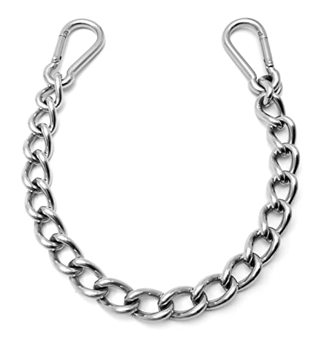 Will's Family Store 12 inches Stainless Steel Horse Curb Chain Tom Thumb Snaffle Chain - size: 1 pack, style: Tom thumb snaffle