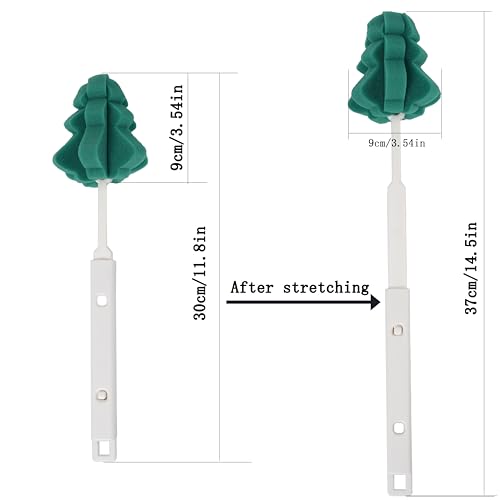 Bottle Soft Brushs Sponge Bottle Brushes 2 Pcs with 2 Pcs Traceless Hook | Adjustable Handles Cleaning Brushs Set For Wine Glasses and Bottles