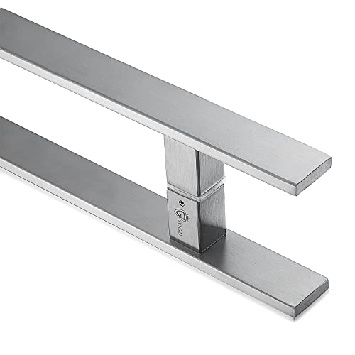 TOGU TG-6018 24 inches Solid Standoffs Heavy-Duty Commercial Grade-304 Stainless Steel Push Pull Door Handle/Barn Door Pull Handle/Glass Pulls, Full Brushed Stainless Steel Finish